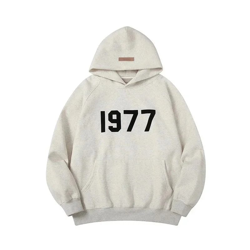 1977 hoodie in white and gray