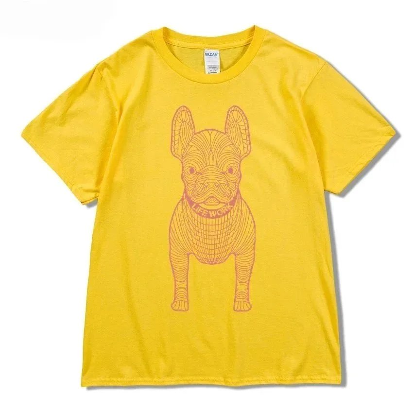 Yellow with red letters