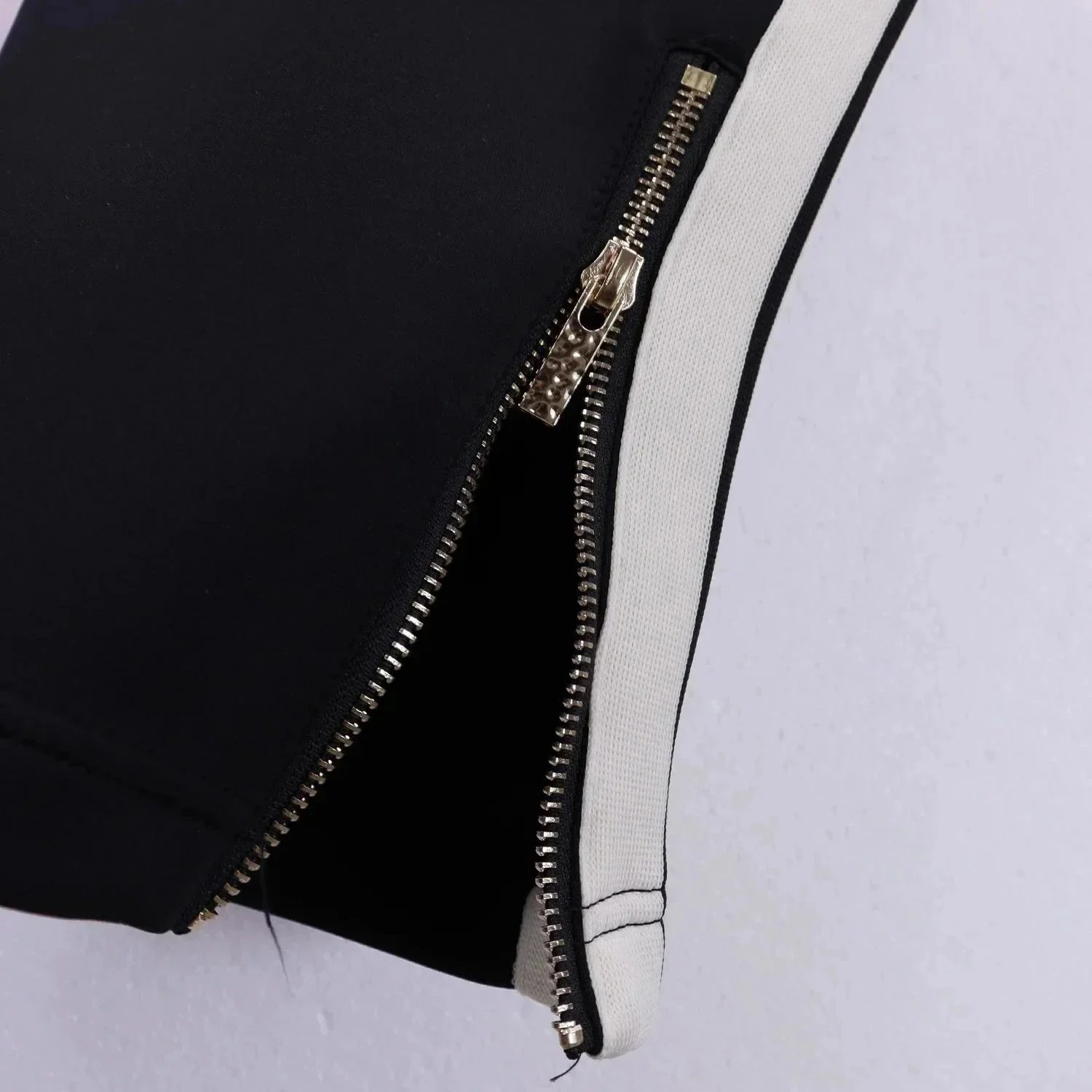 Palm Angels Track Pants Black with White Side Stripes and Gold Embroidery - 5