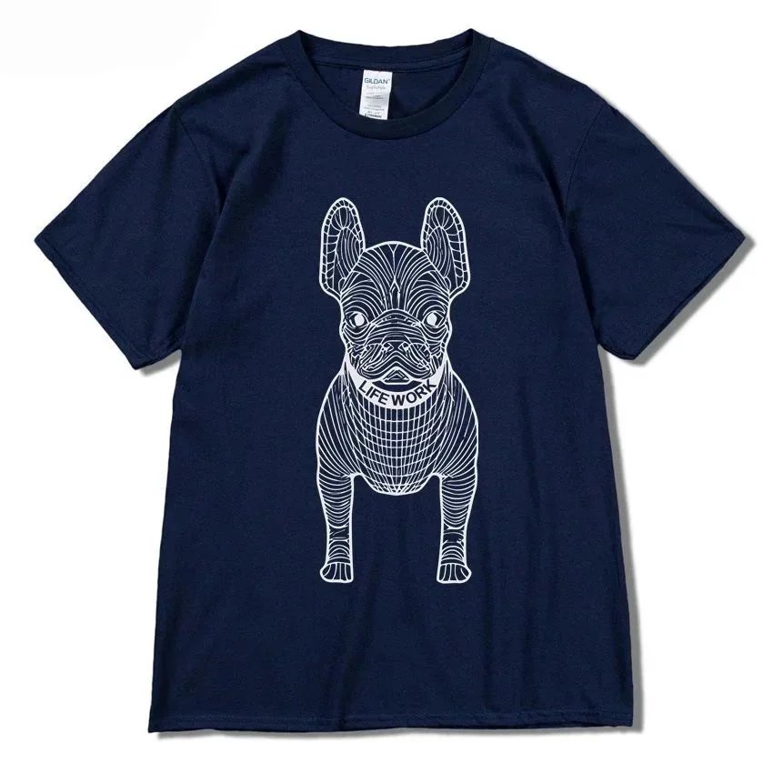 Navy blue with white lettering