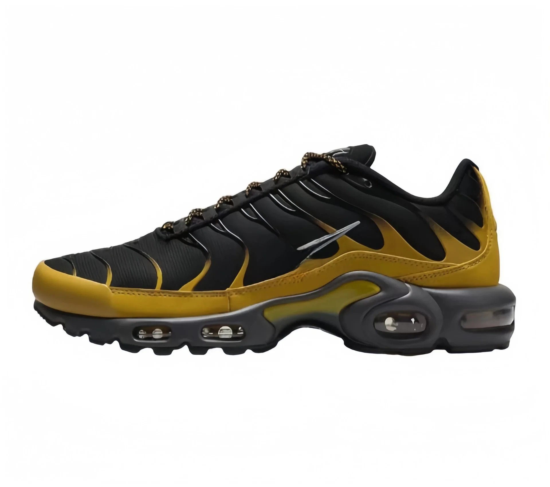 Black, yellow, and white勾
