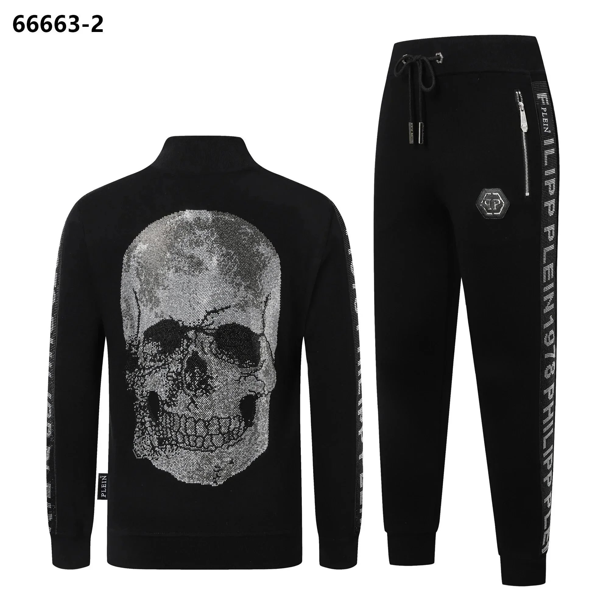 Philipp Plein Tracksuits Skull Print Zip Tracksuit image 2