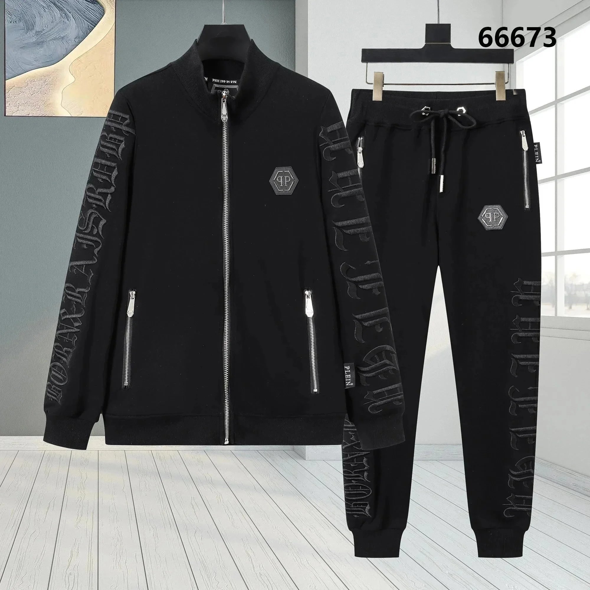 Philipp Plein Tracksuits Skull Print Zip Tracksuit — 1