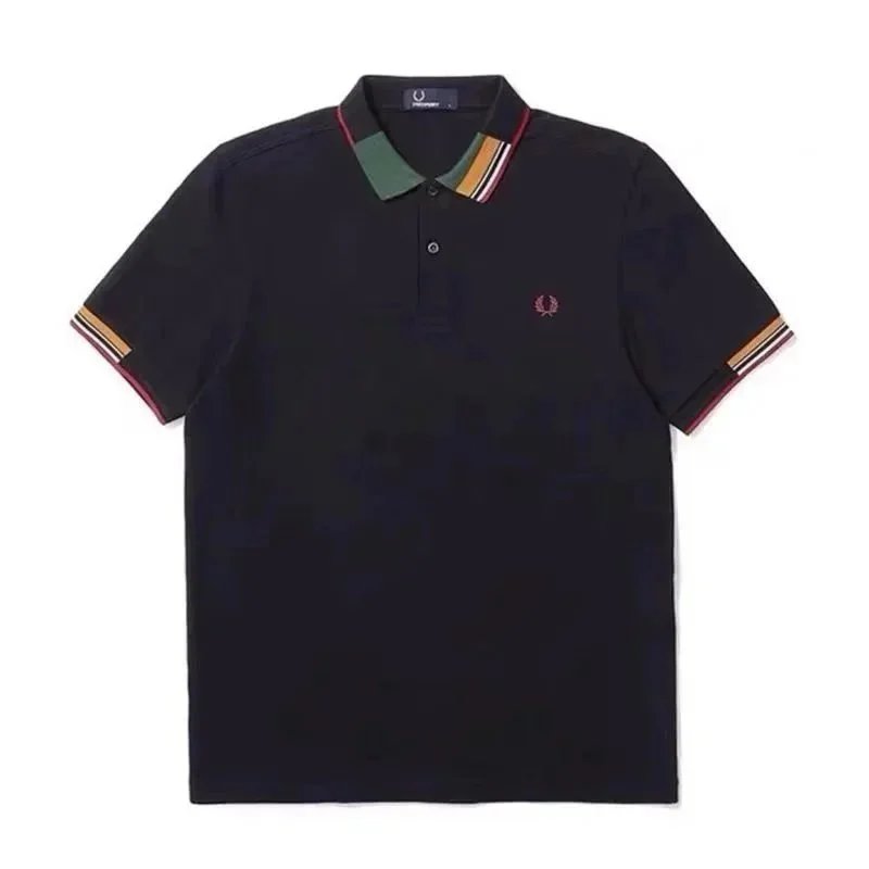 Navy blue with red and green collar
