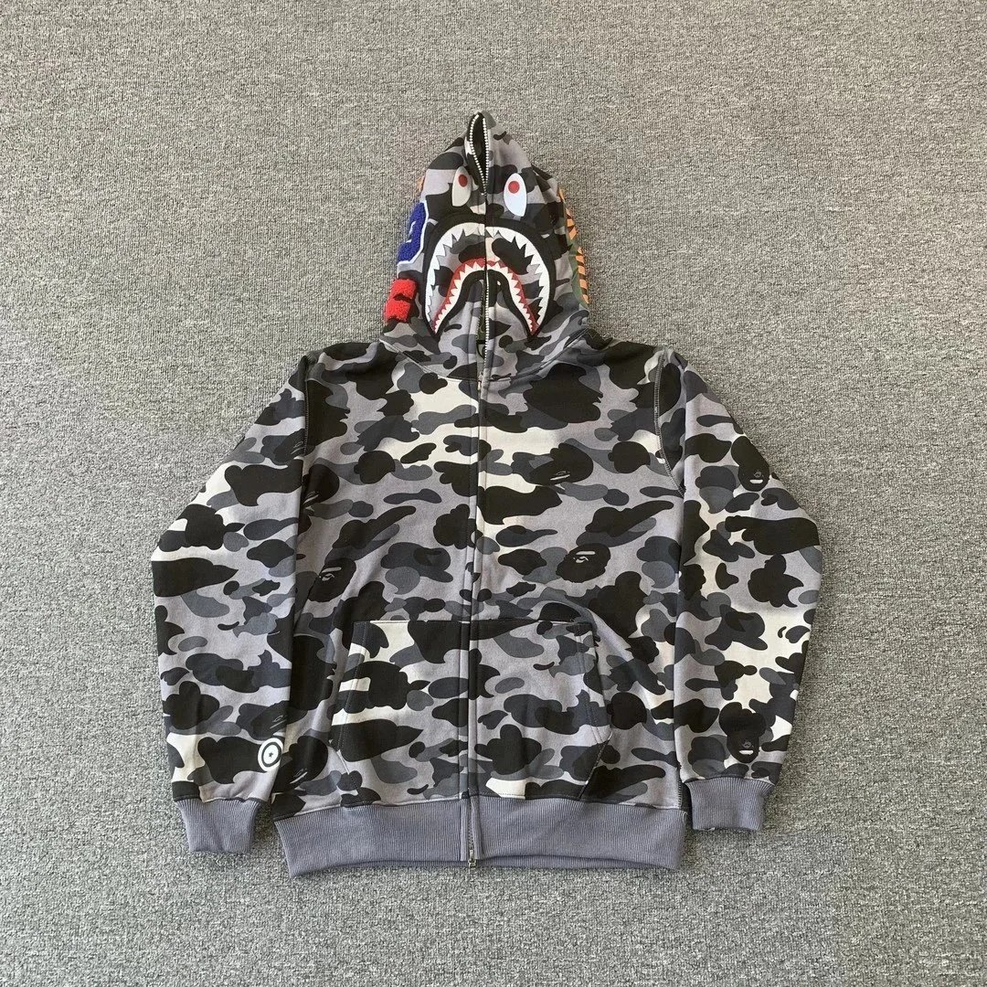 BAPE Shark Hoodie Full-Zip Camo Hooded Sweatshirt [15 styles]