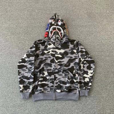 BAPE Shark Hoodie Full-Zip Camo Hooded Sweatshirt [15 styles]