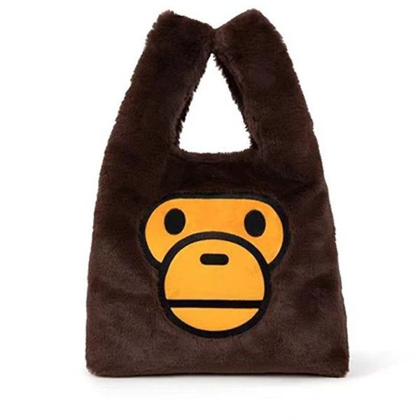 Japanese trendy brand male and female monkey babymilo plush handbag cartoon cute iPad shoulder bag