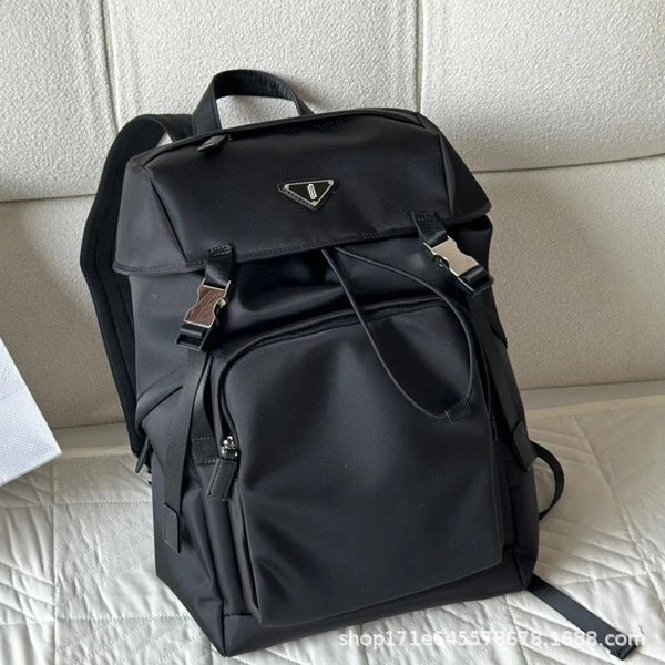 Prada Large Capacity Backpack Waterproof Nylon Fabric Travel Bag