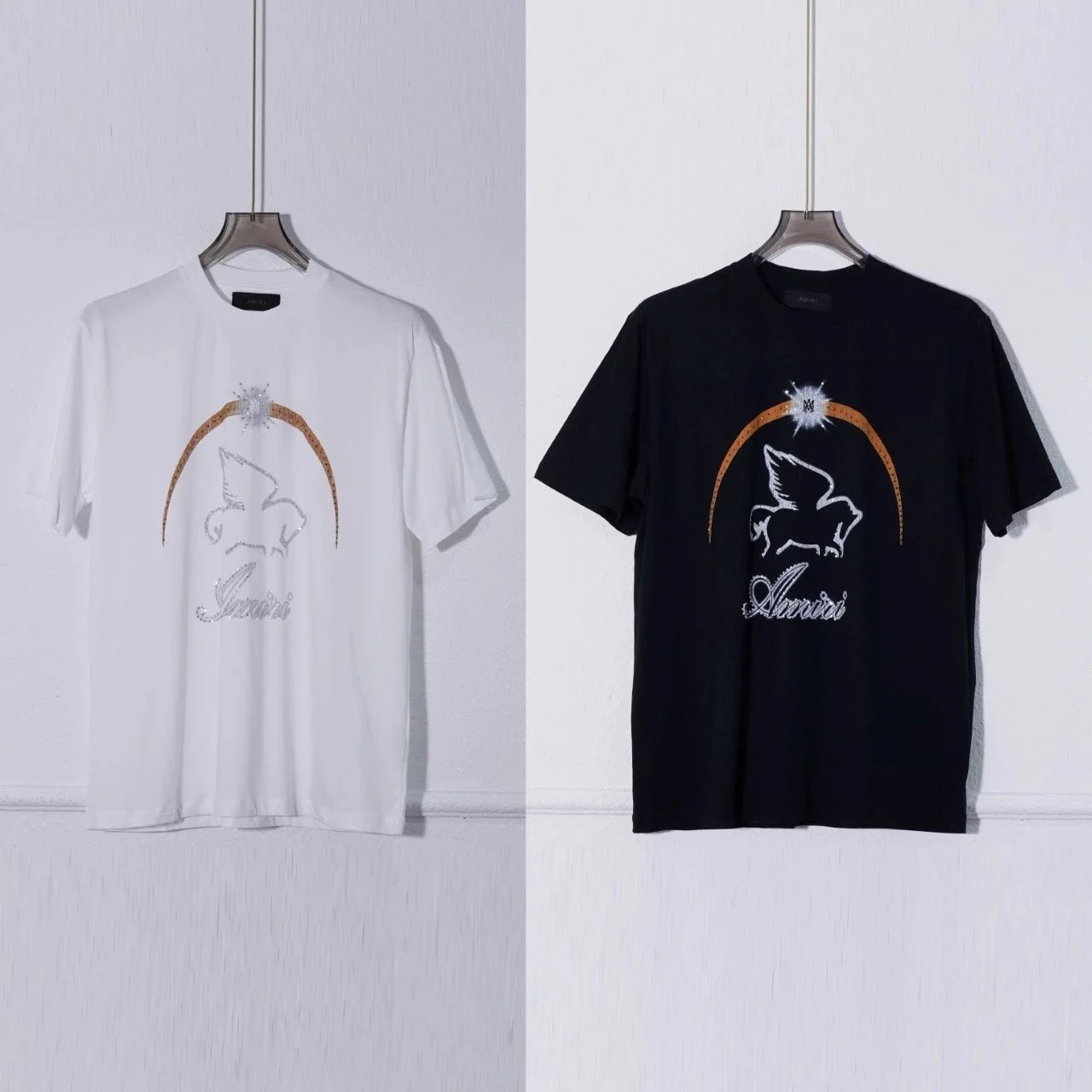 A2216 White Digital printed round neck T-shirt original imported pure cotton fabric, 180g high count - 146827