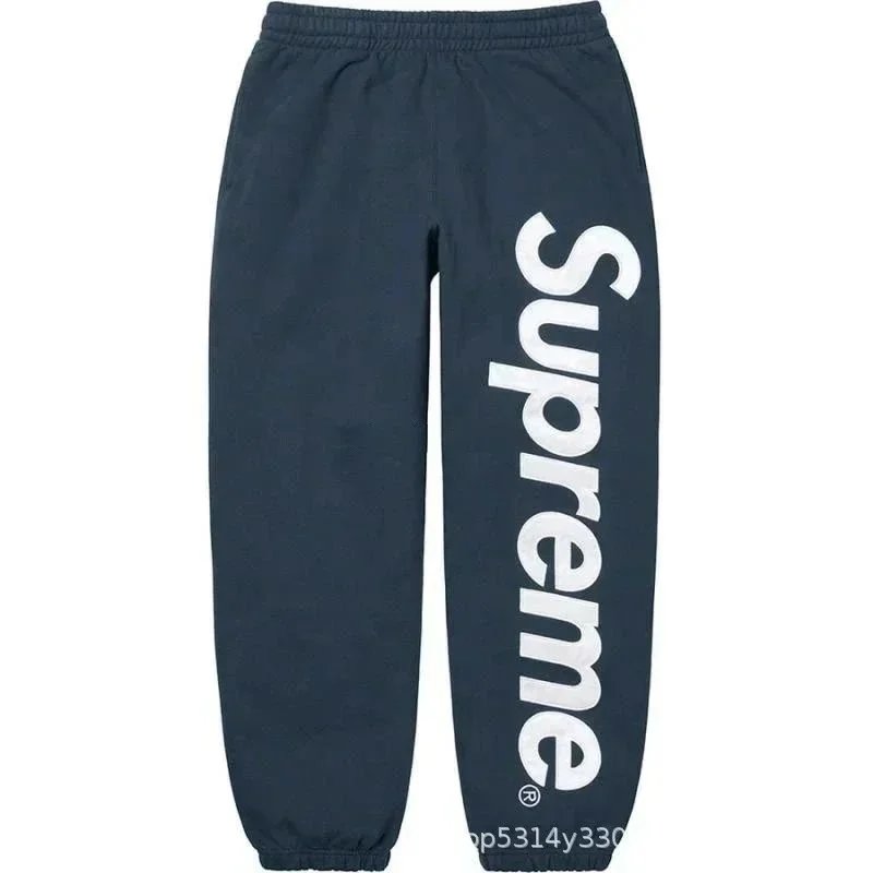 A309 large logo pants in navy blue