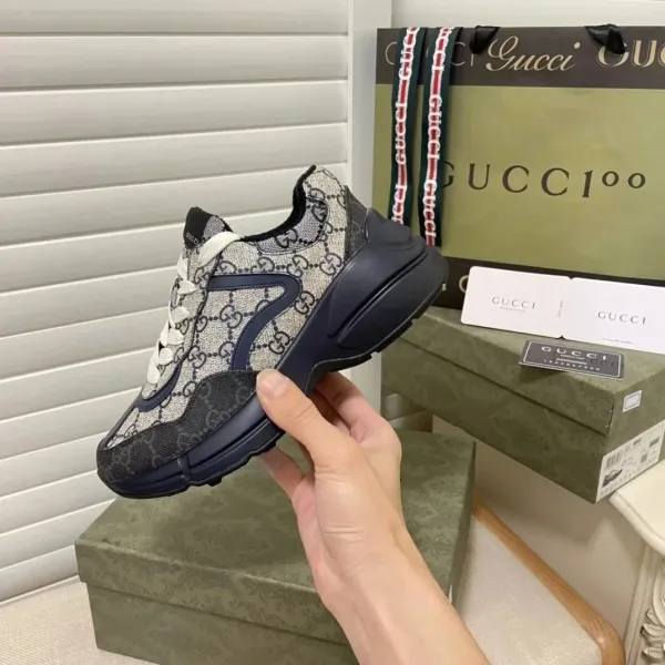 Gucci Rhyton GG Monogram Print Beige Chunky Sneakers - 9