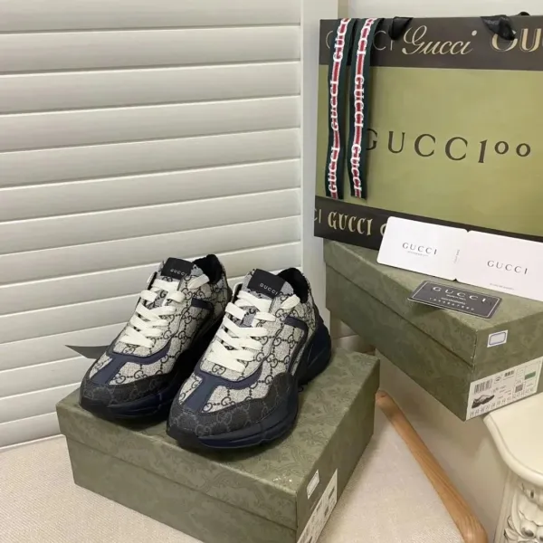 Gucci Rhyton GG Monogram Print Beige Chunky Sneakers - 5
