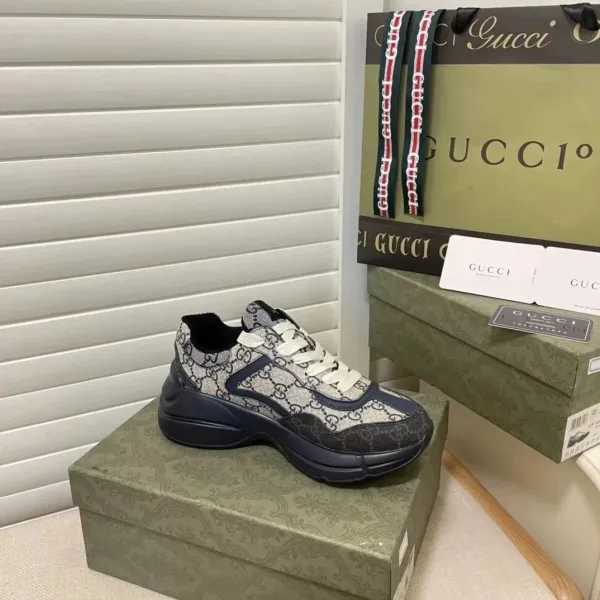 Gucci Rhyton GG Monogram Print Beige Chunky Sneakers - 11