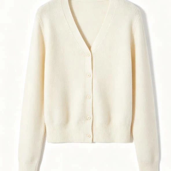 Left embroidered small size line collar with fourteen color round neck button up cardigan sweater 88081622