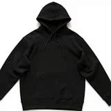 Front yellow pointed convex hook two sleeve yellow line black fabric hooded sweatshirt set 44121710