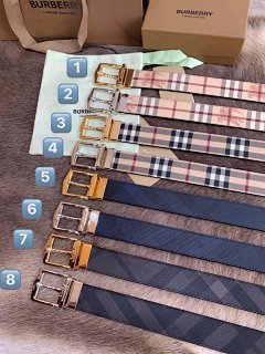B Ba Men's Genuine Leather Belt Burb Men's and Women's War Horse Checkered Belt Trendy Men's Classic Belt