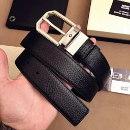 thumbnail for New M Belt Men's Upper Layer Cowhide Lychee Pattern Double-Sided Pin Buckle Casual Belt