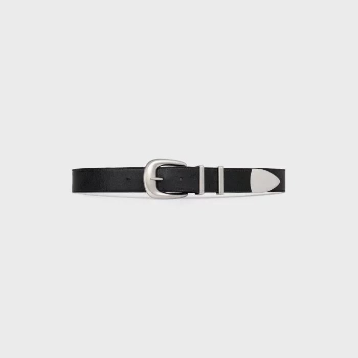 ELEGANT Smooth Leather Belt for Women, Featuring Gold/Silver Metal Hardware, 2 Metal Rings, Double-Sided Full-Grain Leather, 2.5cm Width