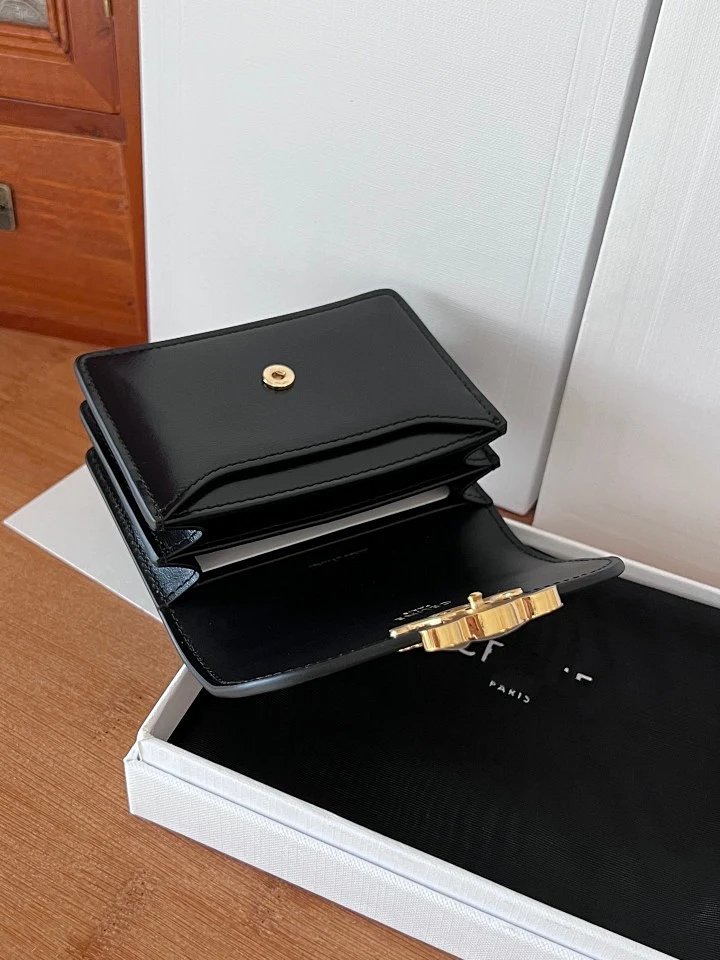 Celine Triomphe Mini Wallet Black Gold Hardware Short Wallet product detail 2 in Litbuy spreadsheet finds