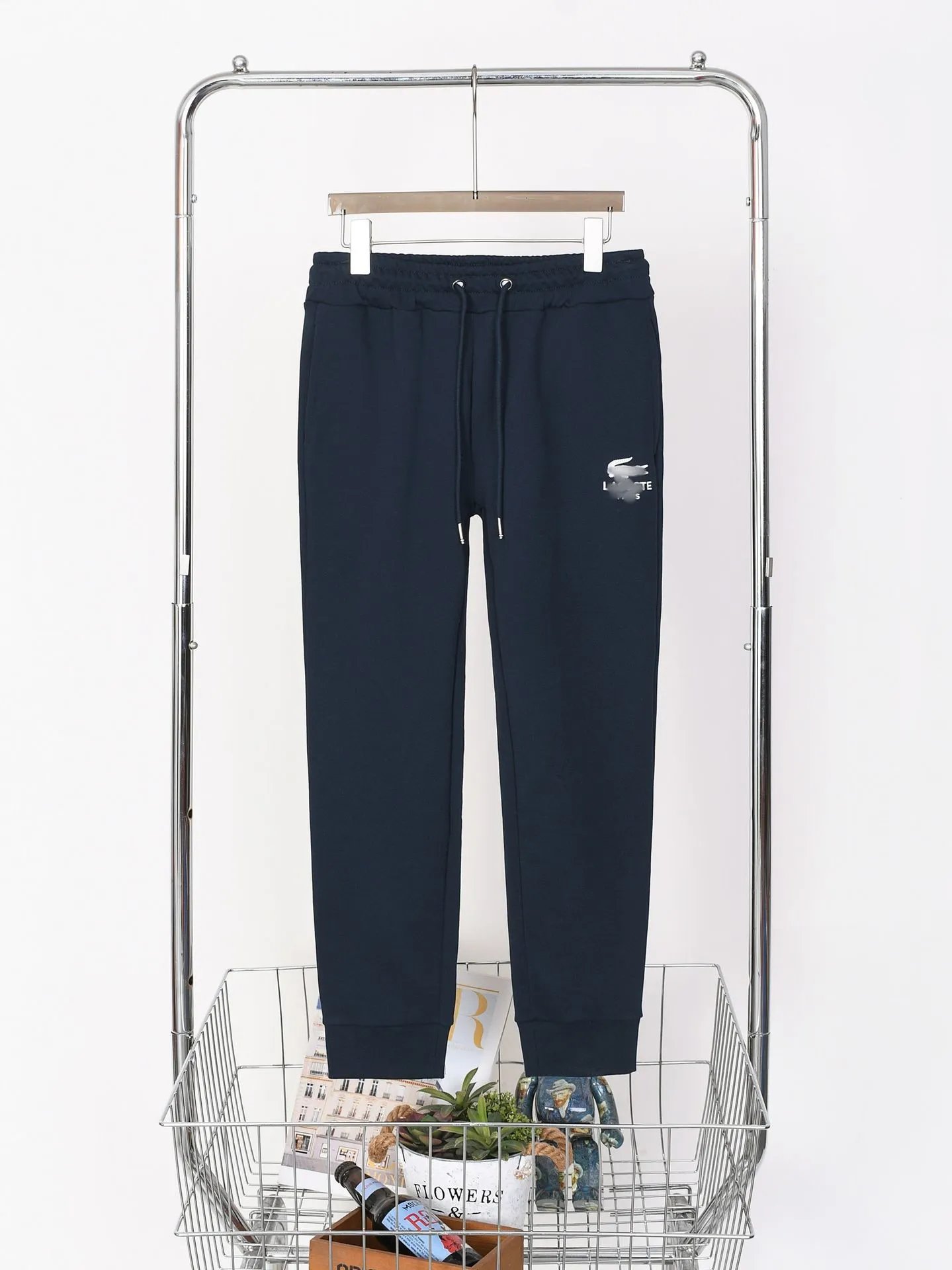Lacoste Logo Embroidered Navy Sweatpants - 1