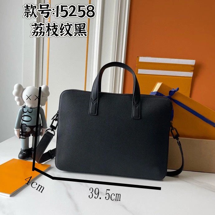 Design Business Tote Bag荔枝纹黑 Handbag - 3