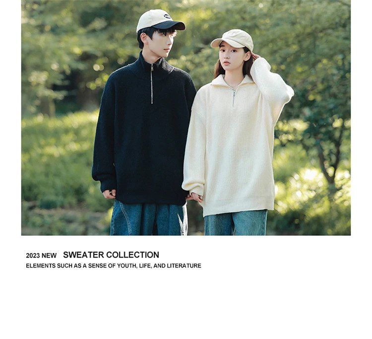 Cable Knit Half-Zip Turtleneck Sweater White - 16