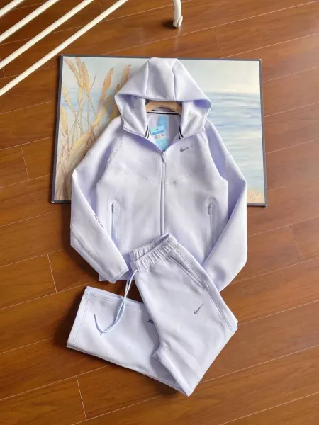 Nike Tech Fleece Hoodie and Sweatpants Set Pale Yellow Tracksuit - 4
