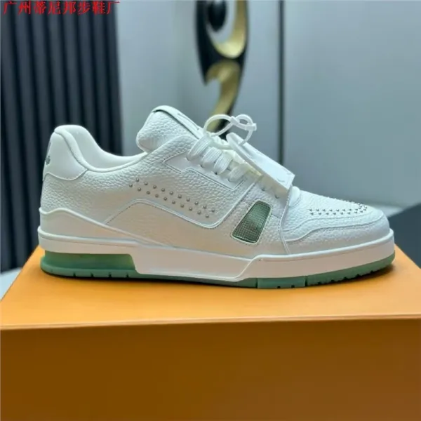 Louis Vuitton Trainer Low White Mint Green Sneakers - 1