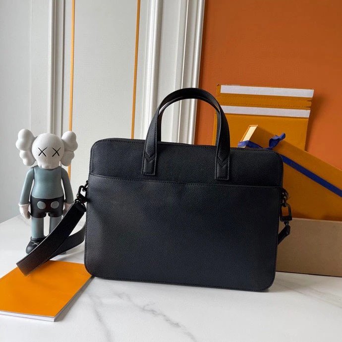 Design Business Tote Bag荔枝纹黑 Handbag - 6