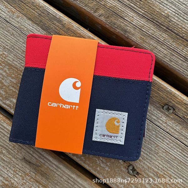 Carhartt Wallet Red and Navy Canvas Bifold Wallet Short Wallet product listing in Litbuy spreadsheet finds