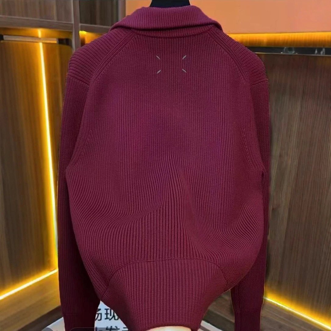 Design Ribbed Zip-Up Knit Jacket Navy Outerwear product detail 13 in Litbuy spreadsheet finds