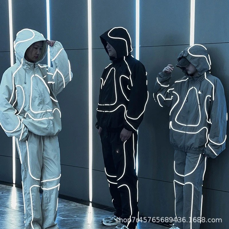 Neon Outline Hooded Jacket Set [6 styles]