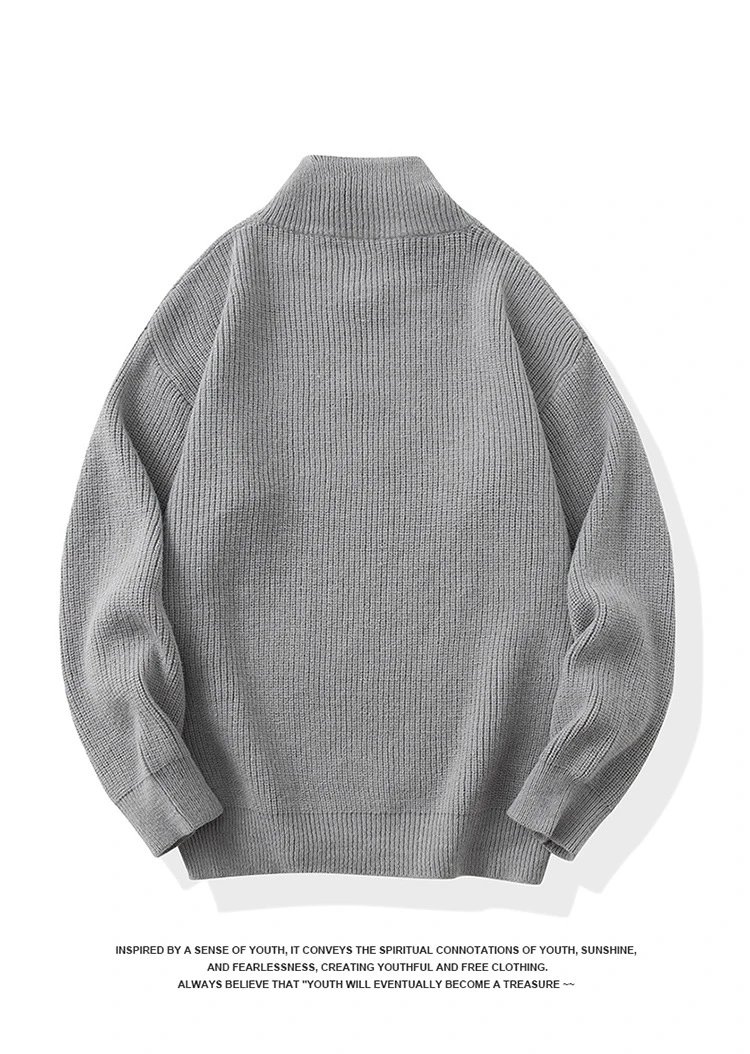 Cable Knit Half-Zip Turtleneck Sweater White - 39