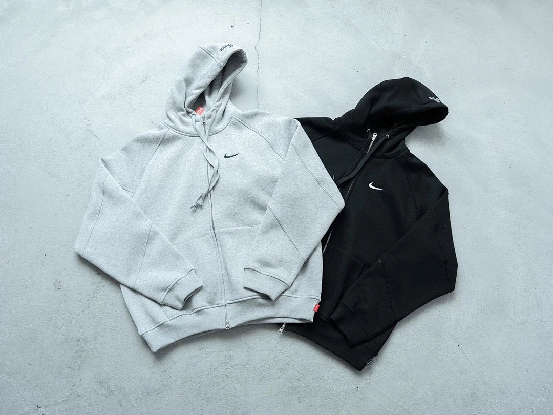 Nike Zip-Up Hoodie Light Gray Hoodie product detail 2 in Litbuy spreadsheet finds