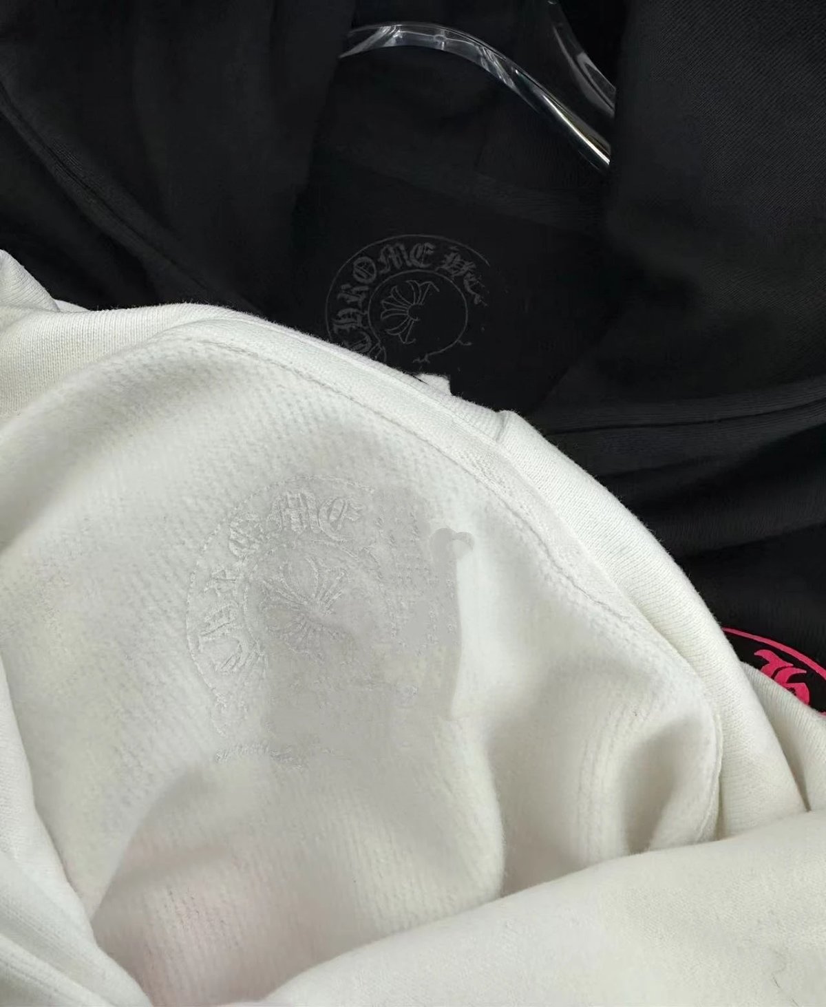 Chrome Hearts Hoodie Black with Neon Pink Ornamental Embroidery Hoodie product detail 11 in Litbuy spreadsheet finds