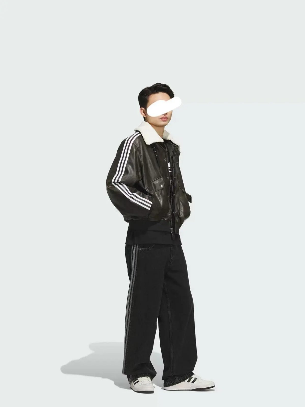 Adidas Originals Leather Bomber Jacket Brown with Sherpa Collar Outerwear product detail 2 in Litbuy spreadsheet finds