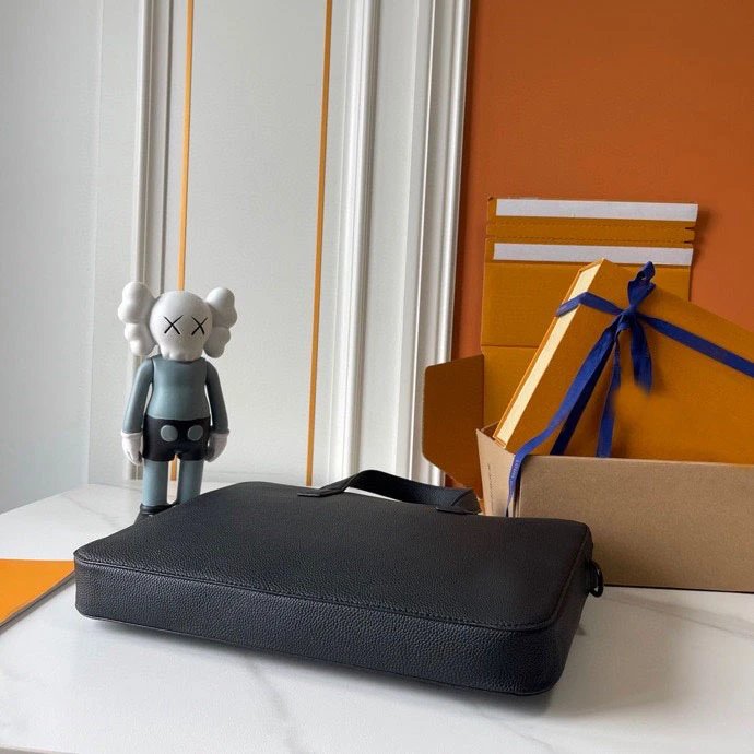 Design Business Tote Bag荔枝纹黑 Handbag - 7