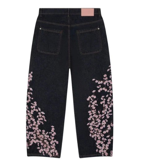 SCHYZE Jeans Straight-Leg Cherry Blossom Embroidered — Style 2 - New