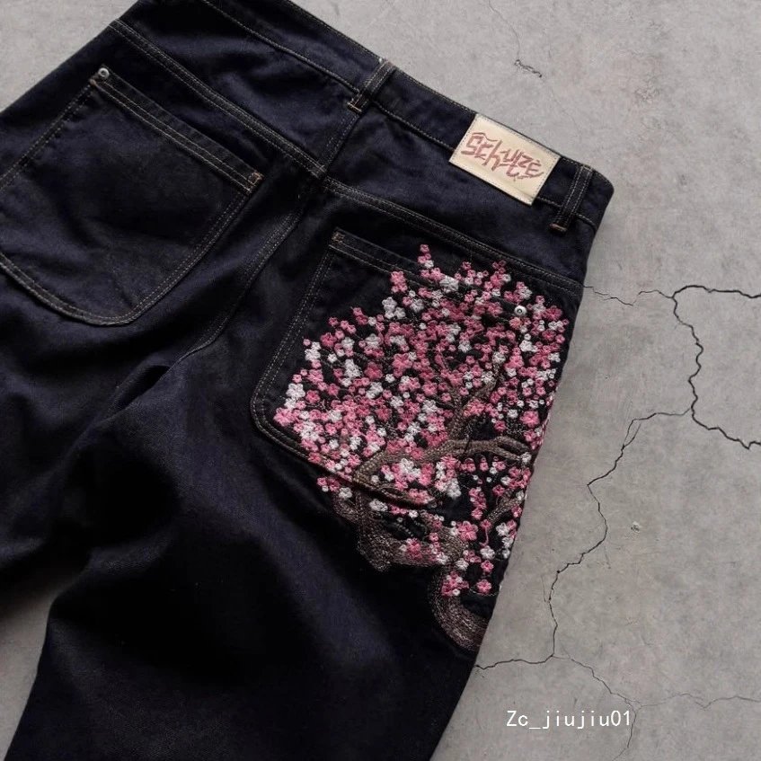 SCHYZE Jeans Straight-Leg Cherry Blossom Embroidered image 3