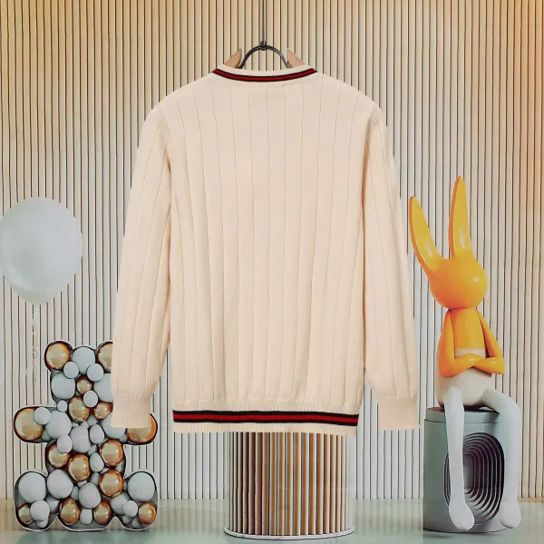 Gucci Interlocking G Knit Sweater Orange with Red-Blue Stripe - 25