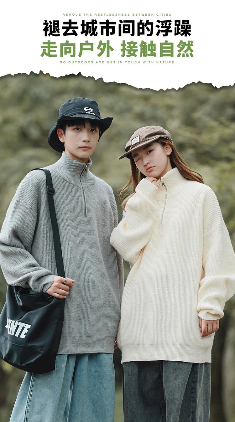 Cable Knit Half-Zip Turtleneck Sweater White - 7