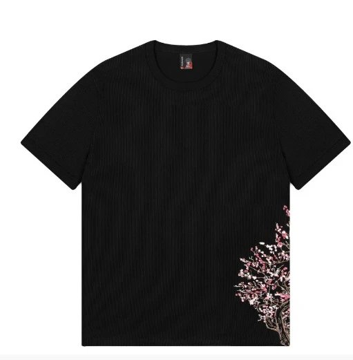 SCHYZE Jeans Straight-Leg Cherry Blossom Embroidered — T-Shirt