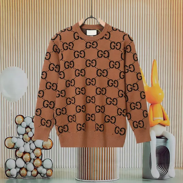 Gucci GG Monogram Knit Sweater Brown - 1