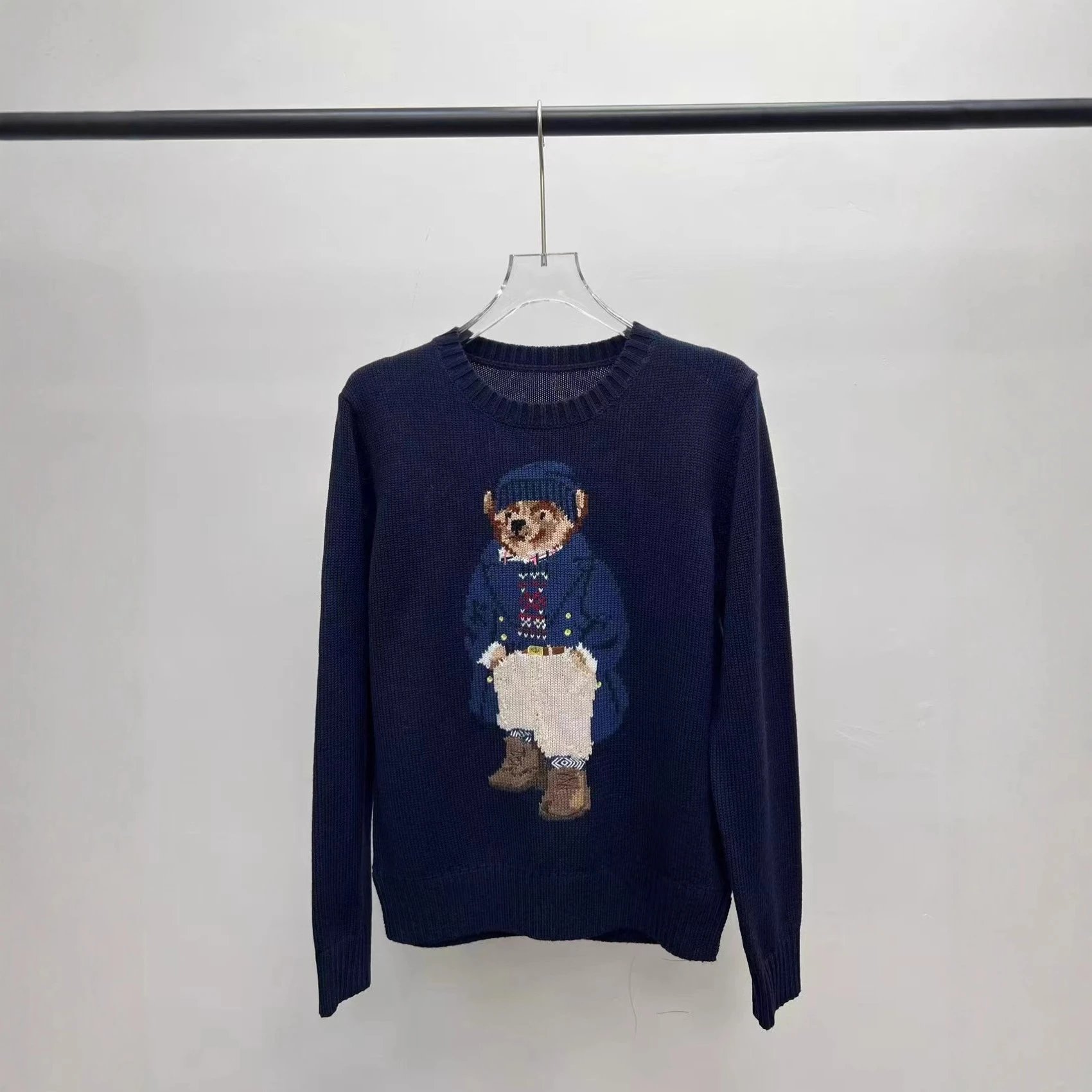 Polo Ralph Lauren Bear Intarsia Knit Sweater Hoodie