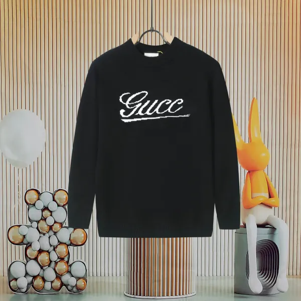 Gucci Interlocking G Knit Sweater Orange with Red-Blue Stripe - 45