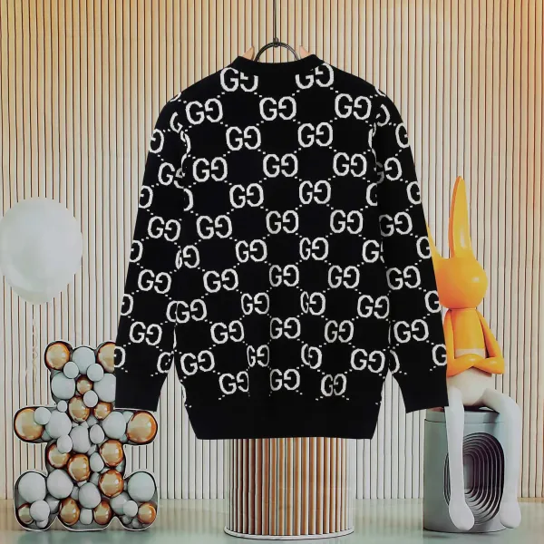 Gucci Interlocking G Knit Sweater Orange with Red-Blue Stripe - 21