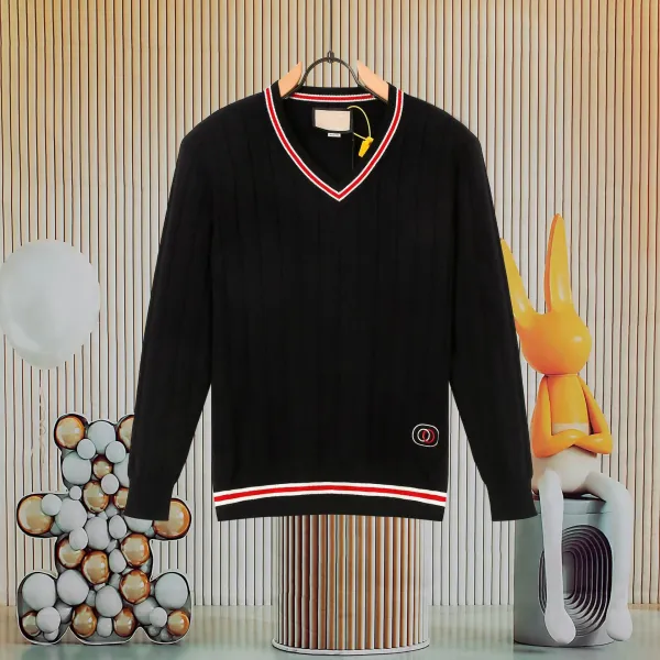 Gucci Interlocking G Knit Sweater Orange with Red-Blue Stripe - 26