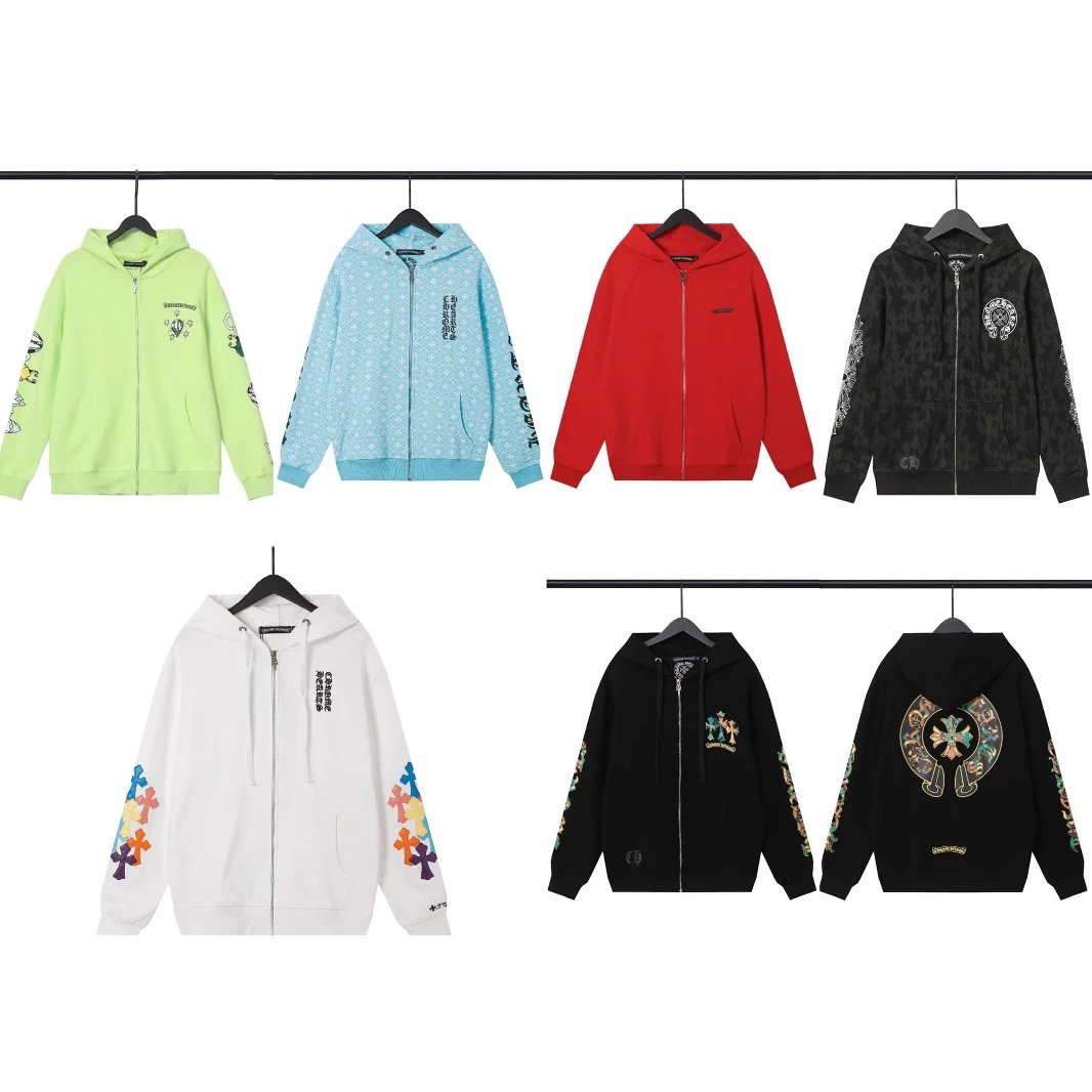 Chrome Hearts Cross Motif Zip-Up Hoodies