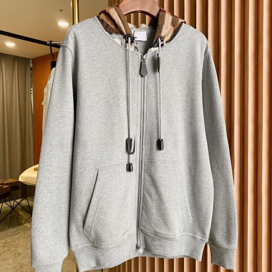 Burberry Reversible Hooded Zip-Up Sweatshirt Navy with Classic Check Lining Hoodie product detail 2 in Litbuy spreadsheet finds