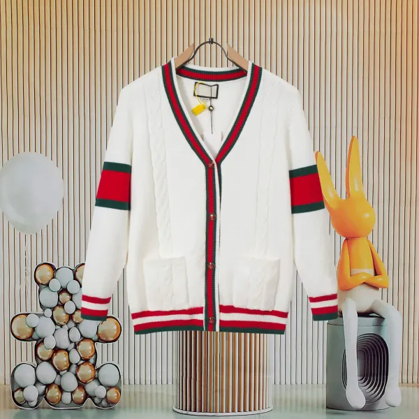Gucci Interlocking G Knit Sweater Orange with Red-Blue Stripe - 9